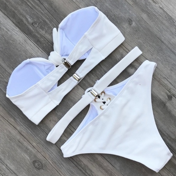 ⭐️ front knot high waisted ribbed bikini - Picture 5 of 5